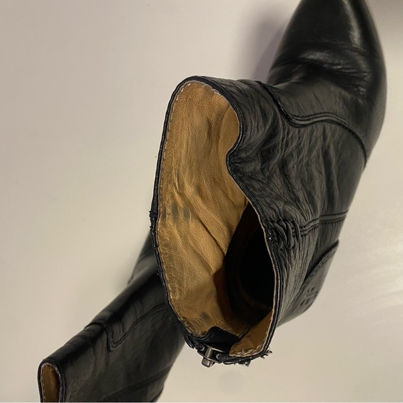 Frye Regina Heel Bootie Soft Vintage Leather Boots - Picture 7 of 15